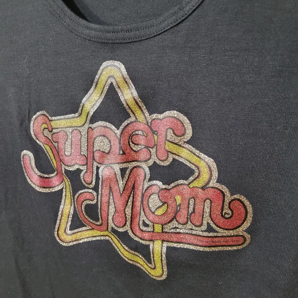 1970s Super Mom Glitter print tee - Picture 7 of 11
